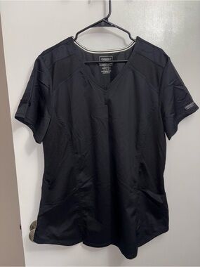 Cherokee Black V-Neck Scrub Top